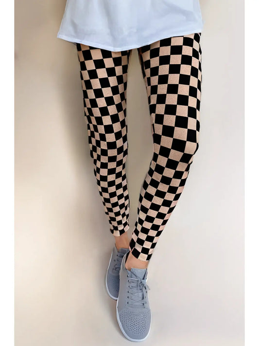 High Waist Checkered Leggings SALE