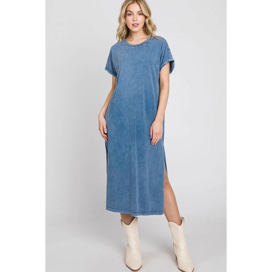 Mineral Wash Slit Dress