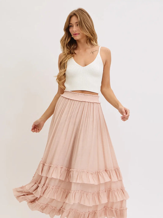 Ruffle Maxi Skirt