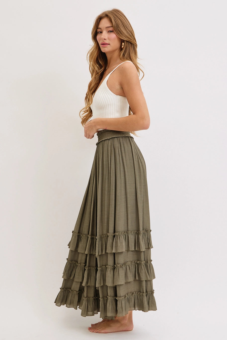 Ruffle Maxi Skirt