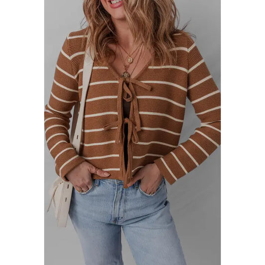 Front Tie Knit Cardigan