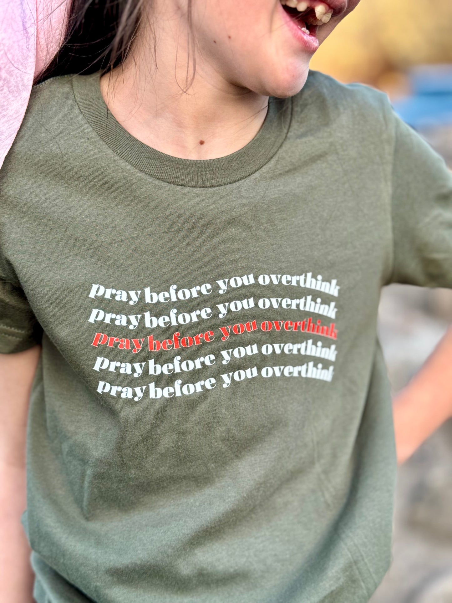 Mini Pray Before You Overthink Tee