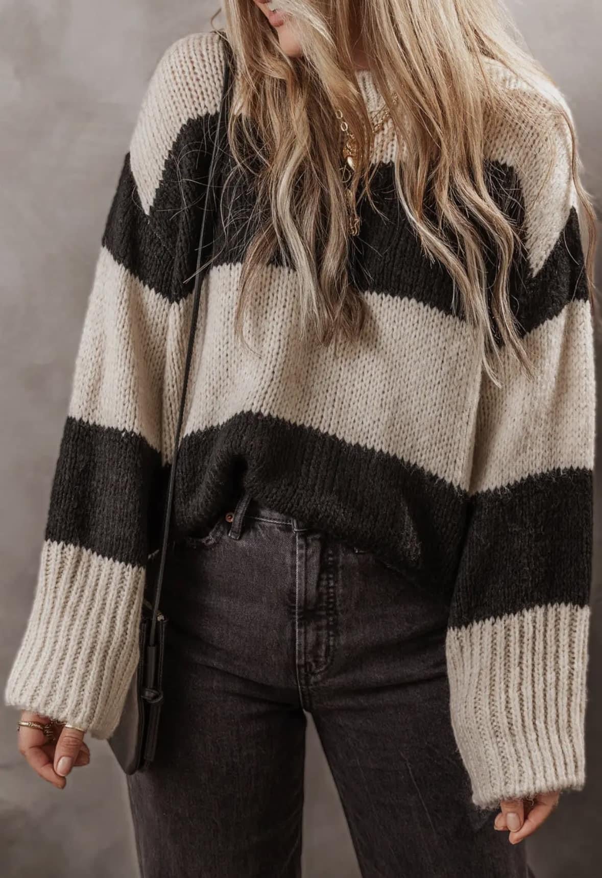 Oversized striped sweater